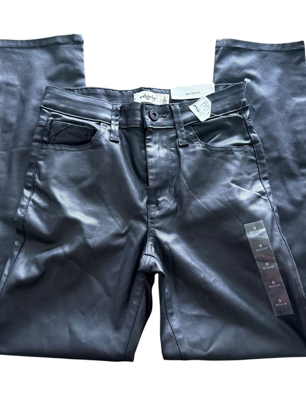 Edgely Juniors Black Coated Pants